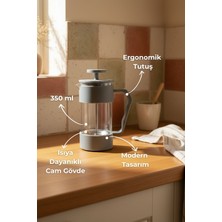 PremiumPort 350 ml French Press, Modern ve Şık Tasarım, Kahve ve Çay Severler Için