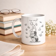 Lims Store My World Kitap Temalı Tasarım Kupa Model 225 Minimal Baskılı Seramik Kahve Kupası
