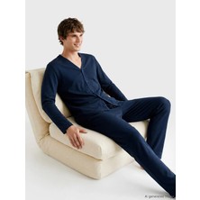 LC Waikiki Lc Waıkıkı Lacivert Standart Kalıp Erkek Pijama Takımı