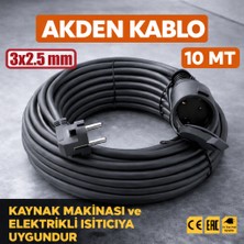 Akden Kablo 10 Metre 3x2,5mm Uzatma Kablosu Tam Kesit Kaynak Makinası Kullanıma Uygundur