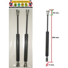 Gutsy Gazlı Amortisör Piston 250MM-250N Dolap-Kapak Özel Bağlantılı Endüstriyel Model (2 Adet)