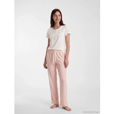 LC Waikiki Lcw Dream Pembe Bisiklet Yaka Kalp Baskılı Hamile Pijama Takımı