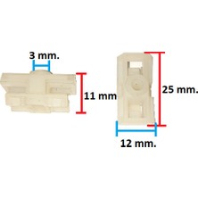 Gutsy Klıps Çıta Kaplama Dübeli Boy:25 MM.EN12 Mm.yükseklik:11 Mm.delik Capı 3 Mm. (10 Adet)