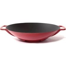 Nishev.com Evini Sev Sürel Wok Tava 35 cm Kırmızı Demir Döküm