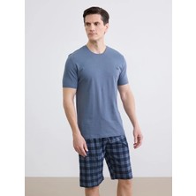 LC Waikiki Lc Waıkıkı Lacivert Standart Kalıp Ekose Erkek Pijama Takımı