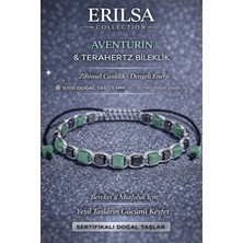 Erilsa Sertifikalı Aventurin Taşı Bileklik - 5 mm Küp Kesim Terahertz Doğal Taş Ayarlanabilir Unisex