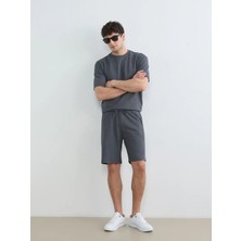 LC Waikiki Lc Waıkıkı Antrasit Standart Kalıp Erkek Şortlu Pijama Takımı