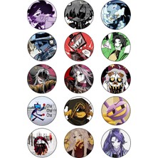 Punky Store Trend SET10-ANIME Karakter Temalı Rozet Seti – 15’li Karışık Tasarım Yaka Rozeti-44 mm