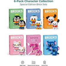Bricks 6'lı Karma Karakter Mikro Blok Seti - Mickey, Donald, Kitty, Stitch, Pony ve Arkadaşları