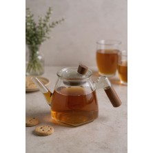 PremiumPort Şeffaf Cam Demlik 800ML, Çay Demleme Seti, Dayanıklı ve Kullanışlı