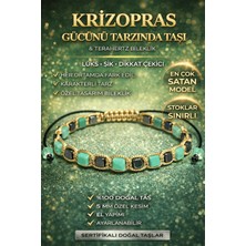 Erilsa Sertifikalı Krizopras Taşı Bileklik - 5 mm Küp Kesim Terahertz Doğal Taş Ayarlanabilir Unisex