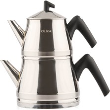 PremiumPort Çelik Çaydanlık Seti 2,25 Lt ve 1,25 Lt, Dayanıklı ve Şık Tasarım