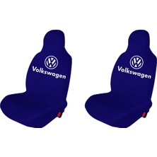 Lacivert Ön Koltuk Kılıfı, Volkswagen Polo Için Logo Baskılı, Koruyucu