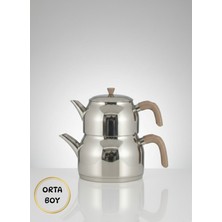 PremiumPort Bakalit Saplı Orta Boy Çaydanlık 1,10LT-1,95LT, Şık ve Dayanıklı Tasarım