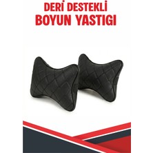 Ford Puma Uyumlu Araç-Oto Krem Deri Krem Dikişli Boyun Destek Yastığı