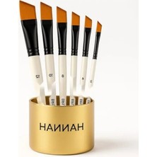 Hakay Yan Kesik Uçlu Fırça Seti - 6 Parça Akrilik ve Yağlıboya Fırçası