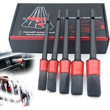 Hakay 5'li Araç Detay Fırçası Seti - Tekerlek, Motor ve Iç Mekan Temizliği Için