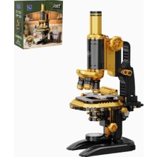 Pantasy Retro Mikroskop Yapım Seti Antika Bilim Aracı Koleksiyon Modeli