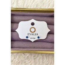 Evalia Kadın Lacivert Tek Taş Çelik Küpe