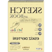 Hakay A4 Boyutunda Spiralli Eskiz Defteri, 50 Yaprak, 90 gr