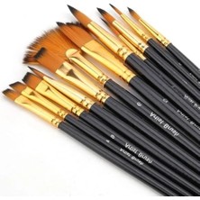 Hakay 12 Parça Fırça Seti, Akrilik, Yağlı ve Suluboya Boyama Için