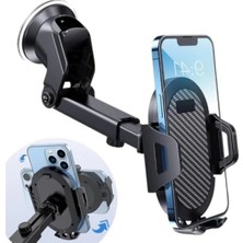 Hakay 360° Dönebilir Vantuzlu Araç Telefon Tutucu, Tek Tuşla Sabitleme Özelliği