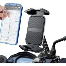 Hakay Kilit Sistemli Motosiklet Telefon Tutucu - Yatay ve Dikey Kullanım