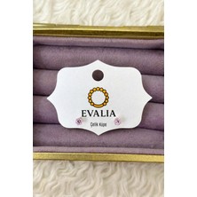 Evalia Kadın Pembe Tek Taş Çelik Küpe