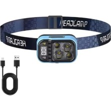 Hakay USB Şarj Edilebilir Sensörlü LED Kafa Lambası, Su Geçirmez