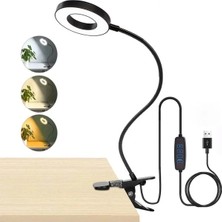Hakay Klipsli Ayarlanabilir LED Masa Lambası, 3 Işık Modu