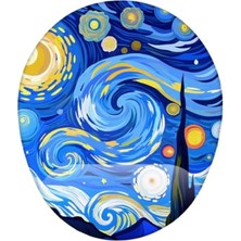 Hakay Yıldızlı Gece Illüstrasyonlu Bilek Destekli Mouse Pad