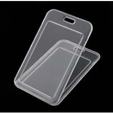 Hakay Şeffaf Dikey Yaka Kartı Koruyucu, Premium Kart Kılıfı