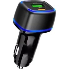 Hakay Çift Portlu Araç Şarj Adaptörü, LED Işıklı ve Hızlı Şarj Özellikli