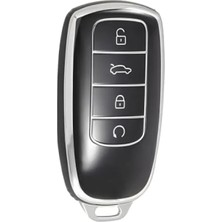 Hakay Chery Araçları Için Siyah-Gümüş Anahtar Koruma Kılıfı