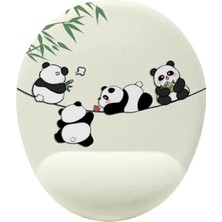 Hakay Yaramaz Pandalar Temalı Bilek Destekli Mouse Pad