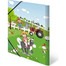 Hakay Çiftlik Temalı A3 Lastikli Dosya - Renkli