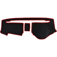 Hakay Fiat Fiorino Için Siyah-Kırmızı Kenarlı Torpido Koruma Halısı (2007-2020)