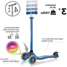 Hakay Ayarlanabilir Yükseklikte Işıklı Tekerlekli Scooter