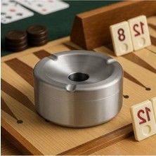 Hakay Minimalist Paslanmaz Çelik Küllük - Kapaklı, Kokusuz, Sağlam (9x7 Cm)