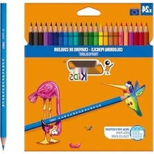 Hakay Kuru Boya Kalemi 24 Renk, Kıymık Oluşturmaz, Çiğnemeye Dayanıklı