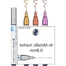 Hakay Metallic Marker 4'lü Set – Gümüş, Altın, Bakır, Mor