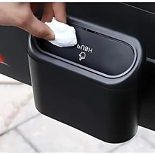 Hakay Portatif Kapaklı Araç Içi Çöp Kovası - Taşınabilir Siyah