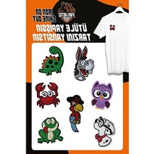 Hakay Ütü ile Yapışan Dokuma Seti - Renkli Hayvanlar