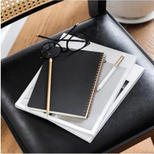 Hakay A5 Siyah Kraft Karton Kapak, Kareli Not Defteri, 70 Yaprak