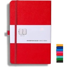 Hakay Çizgili 13X21 cm Tarihsiz Klasik Defter, Kırmızı