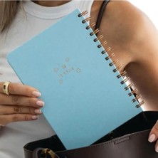 Hakay Mavi Renkli Spiralli Sert Kapak Düz Çizgisiz Not Defteri