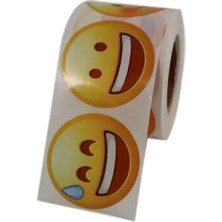 Hakay Kendinden Yapışkanlı Emoji Etiketler, 9 Tasarım, 50MM Çap, 500 Adet