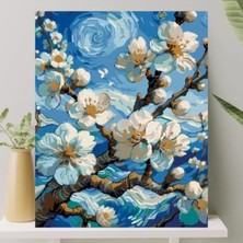 Hakay Numaralandırılmış Sayılarla Boyama Tuval Seti - 40X50 cm (Bahar Dalı)
