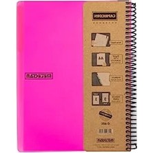 Hakay A4 Spiralli Defter, 210 Yaprak, 7 Konulu, Pembe Pp Kapak