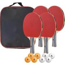 Hakay 13 Parçalı Masa Tenisi Seti - 4 Raketi, 8 Topu ve Koruyucu Çantası ile